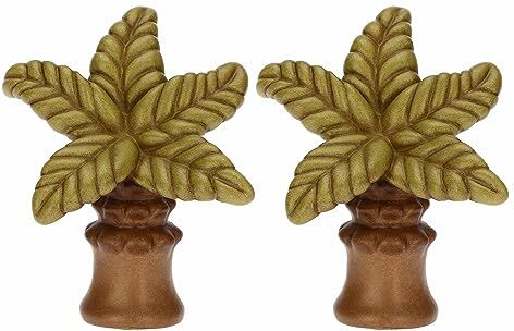 THUN Set 2 Palme in Ceramica Decorata a Mano, Linea Presepe Classico, Decorazioni Natale Casa, 11 cm h