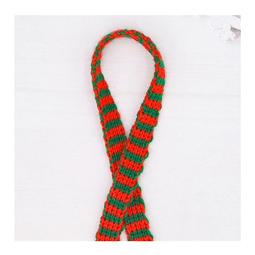 Yurosiay Nastro natalizio, 3 m, larghezza 15 mm, nastro di lana lavorato a maglia, bicolore intrecciato, nastro decorativo per Natale, nastro regalo, albero di Natale, verde