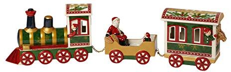 Villeroy & Boch Christmas Toy’s Memory North Pole Express Natale Treno, Porcellana, Rossa/Verde, 55x8x15 cm