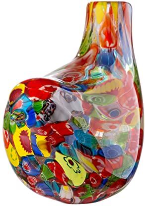 ART Vaso decorativo in vetro, multicolore, altezza 13 cm