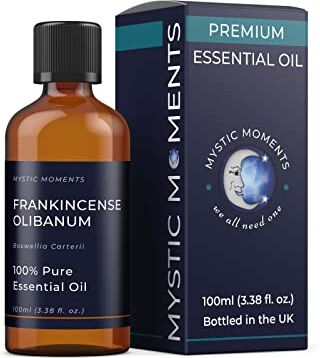 Mystic Moments Incenso Olibanum Olio essenziale 100 ml Olio puro e naturale per diffusori, aromaterapia e massaggio miscele senza OGM vegano