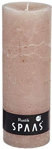 Spaas Beige Candela cilindrica Rustica Non profumata 68, 95 Ore, Cera di paraffina, D 68 mm x H 190 mm