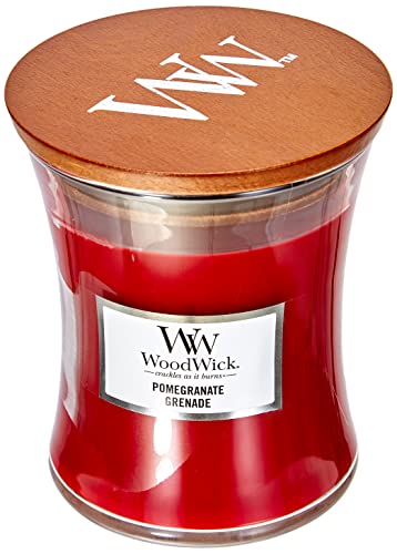 Woodwick Line Basic Medium Candela Pomegranate, Cera, Rosso, 10x10x11 cm, 275 unità