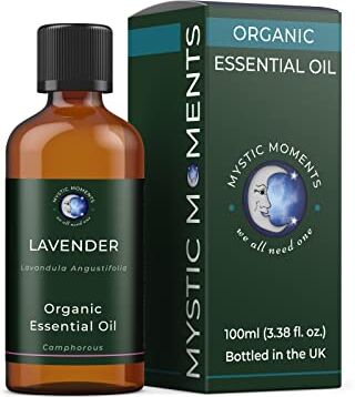 Mystic Moments Olio Essenziale Organico di Lavanda 100ml 100% Puro