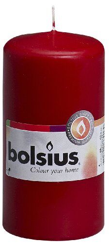 Bolsius Candela a colonna, piccola, 58 mm di larghezza, colore: Rosso scuro