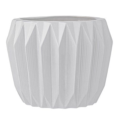 Bloomingville Vaso rotondo in ceramica, 20,3 x 15,2 cm, colore: bianco