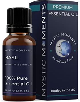 Mystic Moments Olio essenziale di basilico 10 ml olio puro e naturale per diffusori, aromaterapia e massaggio miscele senza OGM vegano