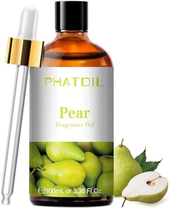 PHATOIL Oli Essenziali Pera 100 ml, Oli Essenziali Profumati per Diffusori, Olio Essenziale di Pera per Diffusore Aromaterapia, Umidificatore, Candele Fai da De