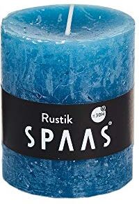 Spaas , Turchese 8 Candele rustiche Non profumate, 68, 30 Ore, Cera di paraffina, D 68 mm x H 80 mm