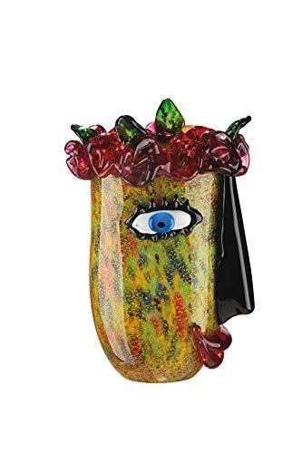 ART Vaso di fiori Decorazione da tavola Regali per donna Vetro colorato 31 cm