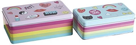 PREMIER Fun Times-Set di 2 barattoli rettangolari, Stagno, Multicolore, 13 x 20 x 7 cm, 2 unità