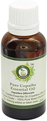 R V Essential Puro Copaiba Essenziale Olio 5ml (0.169oz)- Copaifera Officinalis (100% Puro e Naturale Steam Distilled) Pure Copaiba Essential Oil