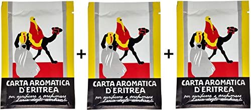 CASANOVA Carta d'Eritrea 180 Listelli biologici (3 Confezioni da 60) eliminano i cattivi odori, purificano gli ambienti, cartine da bruciare profumate