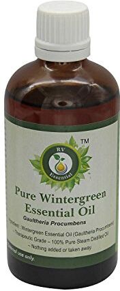 R V Essential Puro Wintergreen Essenziale Olio 100ml (3.38oz)- Gaultheria Procumbens (100% Puro e Naturale Steam Distilled) Pure Wintergreen Essential Oil