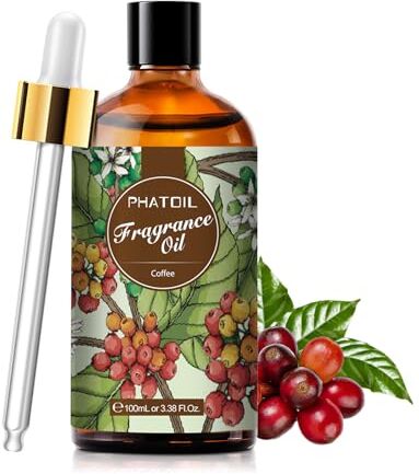 PHATOIL Oli Essenziali Caffè 100 ml, Oli Essenziali Profumati per Diffusori, Olio Essenziale di Caffè per Diffusore Aromaterapia, Umidificatore, Candele Fai da De