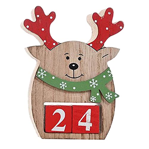 Generic Natale Countdown Calendario Ornamenti Tre Decorazioni Legno Natale TgR207