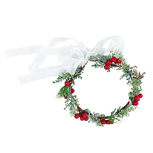 FRCOLOR 1 Pc Accessori Per Natalizi Di Testa Di Natale Bacca Rossa Floreale Di Natale Natalizia Copricapo Da Sposa Natalizio Fata Cartamo Tessile Da Donna