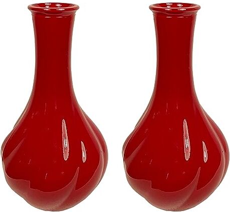 Creative Flourish-Vaso con fiori artificiali, colore: rosso, 32 cm, colore: rosso