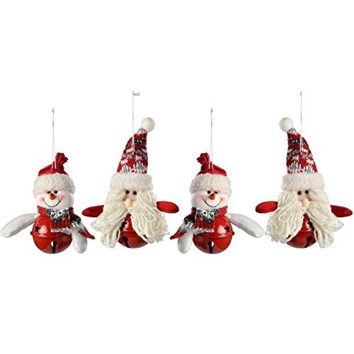 WeRChristmas porta appendiabiti decorazioni di Natale, 13 cm – rosso/grigio, set di 2, Tessuto, Red, 13 x 5 x 15 cm