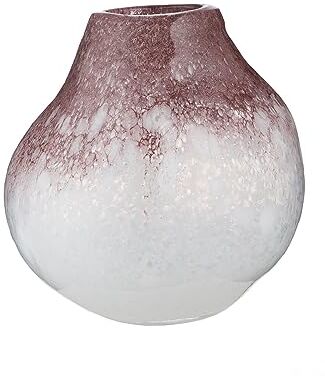 ART Vaso decorativo – Vaso per fiori in vetro colorato – decorazione soggiorno autunno – regalo per donne decorazione Natale compleanno – Colore: bianco marrone – Ø 15 cm altezza 23 cm