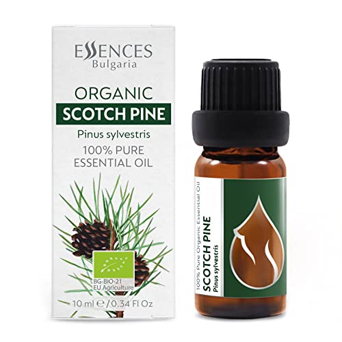 Essences Bulgaria Olio Essenziale di Pino Silvestre Biologico 10 ml   Pinus Sylvestris   100% Puro e Naturale   Non Diluito   Grado Terapeutico   Fattoria a Conduzione Familiare   Distillato a Vapore