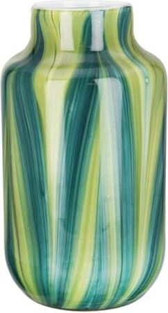 Gilde Vaso decorativo grande in vetro – Vaso per fiori – regalo per donne di compleanno – Colore: verde bianco altezza 30 cm