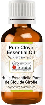 Greenwood Essential Puro olio essenziale di chiodi di garofano (Syzygium aromaticum) Distillato a Vapore di Grado Terapeutico Naturale 10ml (0,33oz)