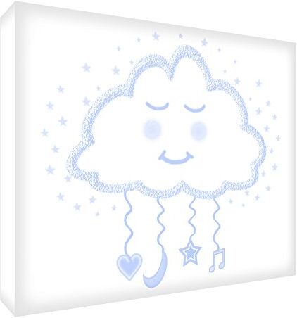 ART Nuage Heureux Blocco regalo di nascita decorativo, in acrilico, trasparente, 10,5 x 7,4 x 2 cm, colore: Blu chiaro