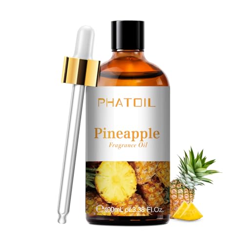 PHATOIL Oli Essenziali Ananas 100 ml, Oli Essenziali Profumati per Diffusori, Olio Essenziale di Ananas per Diffusore Aromaterapia, Umidificatore, Candele Fai da De