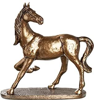 Gilde Scultura statuetta – cavallo selvatico color bronzo – altezza 24 cm larghezza: 25 cm