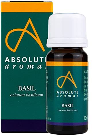 Absolute Aromas Olio Essenziale di Basilico 10 ml 100% Puro, Naturale, Non Diluito, Vegano e Cruelty Free- Per Uso in Diffusori e Miscele per Aromaterapia