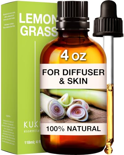 KUKKA essential oils Kukka Olio essenziale citronella per diffusore (118 ml) Olio di citronella di grado terapeutico naturale al 100% per capelli Olio essenziale di citronella detergente e nutriente puro per la pelle