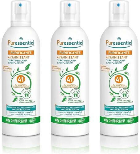 Generico Puressentiel 3 Spray da 500ml Spray Purificante per l'Aria ai 41 Oli Essenziali 100% Puri e Naturali, Purifica, Tratta e Igienizza i Tessuti