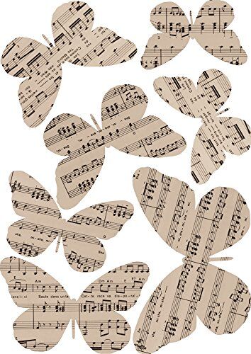 Plage 3D Charming Butterfly Stickers Decoration di Concerto Trasparente [7 Butterflies Between 8 x 6,5 cm And 14 x 11 cm], plastica, Beige, 14 x 0.1 x 11 cm, 7 unità
