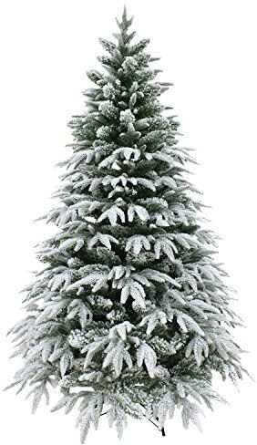 SHATCHI Albero di Natale Artificiale, 180 cm, Coperto di Neve, Elegante Decorazione Natalizia per la casa, Metallo, Verde, 182 cm