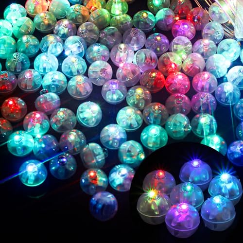 TSQNW 150Pcs Luci LED per Palloncini, Mini LED Rotonde Palloncini, Luci LED Lampeggianti per Feste, Decorazione per Lanterne, Compleanno, Matrimonio, Halloween, Natale (Colorato)