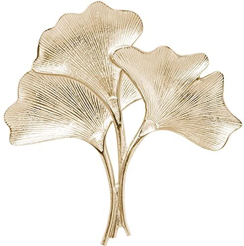 KARE Design Decorazione Da Parete Ginko Gold, 36Cm, Piccolo, Stile Asia, Simbolo Amore, Salute, Amicizia