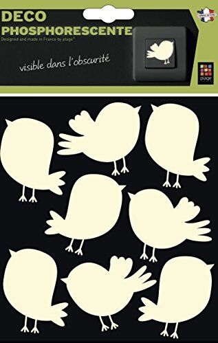 Plage  Glow in The Dark Stickers – Birds [1 Sheet 15 x 17 cm], Vinile, Bianco, 17 x 0.1 x 15 cm