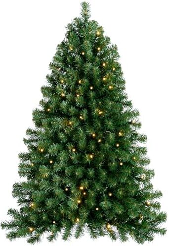 WeRChristmas  – Albero di Natale pre-illuminato da parete, con 50 luci LED bianco caldo, plastica, verde, 90 cm, plastica, Green, 4 feet/1.2 m