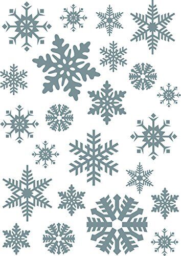 Plage  Electrostatic Sticker for Christmas Flake Silver, plastica, Colorful, 29,7 x 0,1 x 21 cm