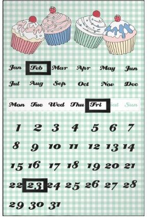 PREMIER e Housewares 5018705706269 Calendario Magnetico Cupcake, Verde