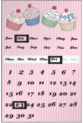 PREMIER Housewares  Calendario Magnetico, Disegno Cupcake, Rosa