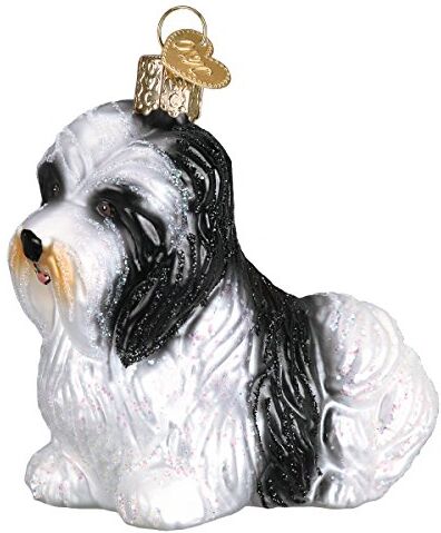 Old World Christmas Ornaments: Dog Collection in vetro soffiato ornamenti per albero di Natale, Havanese., 3.25 x 3.25