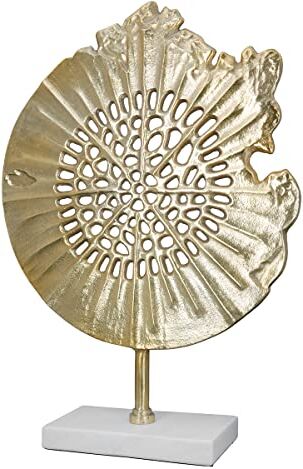 Gilde Scultura decorativa XL – Accessorio decorazione soggiorno in alluminio – Colore: oro – altezza 51 cm