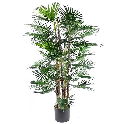 Leaf Grande albero artificiale, palma a ventaglio, 120 cm
