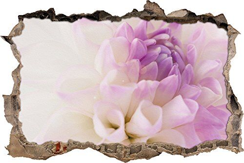 Pixxprint pixxp RINT 3D WD 5103 _ 92 x 62 meravigliosi Fiori con Fiore Viola Foglie svolta Adesivo da Parete 3D da Parete, in Vinile, Nero/Bianco, 92 x 62 x 0,02 cm