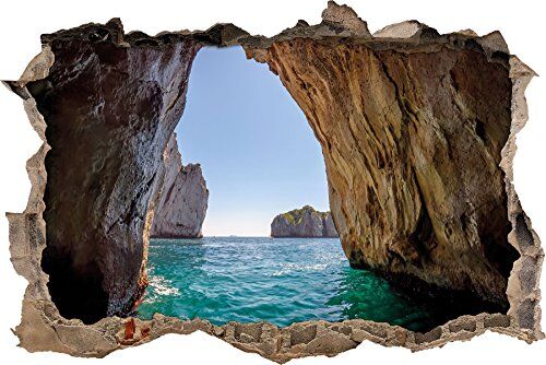 Pixxprint pixxp RINT 3D WD 2754 _ 62 x 42 Tor Roccia nel Mare svolta Adesivo da Parete 3D da Parete, in Vinile, Multicolore, 62 x 42 x 0,02 cm