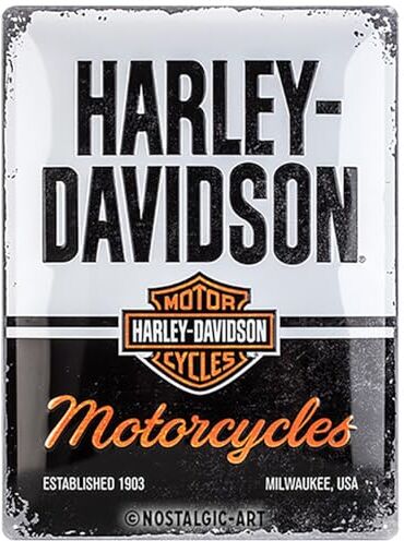 ART Targhe Vintage, Harley-Davidson – Motorcycles – Idea regalo per amanti di moto, in metallo, Design retro per decorazione, 30 x 40 cm