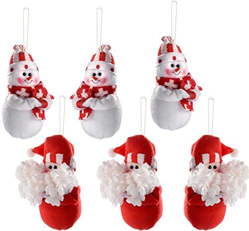 WeRChristmas porta appendiabiti decorazioni di Natale, 13 cm – rosso/grigio, set di 2, Tessuto, multicolour, 7 x 5 x 13.5 cm