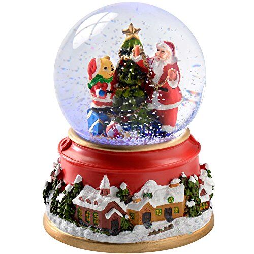 WeRChristmas -Palla di neve e Babbo Natale, decorazione di Natale cambia colore, in plastica, colore: multicolore, 125 cm